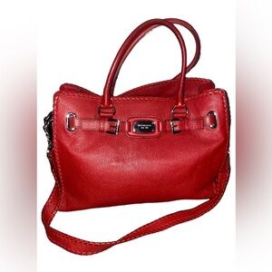 MICHAEL KORS ~ Whipped Hamilton Red Leather ~ Convertible Crossbody ~ Satchel